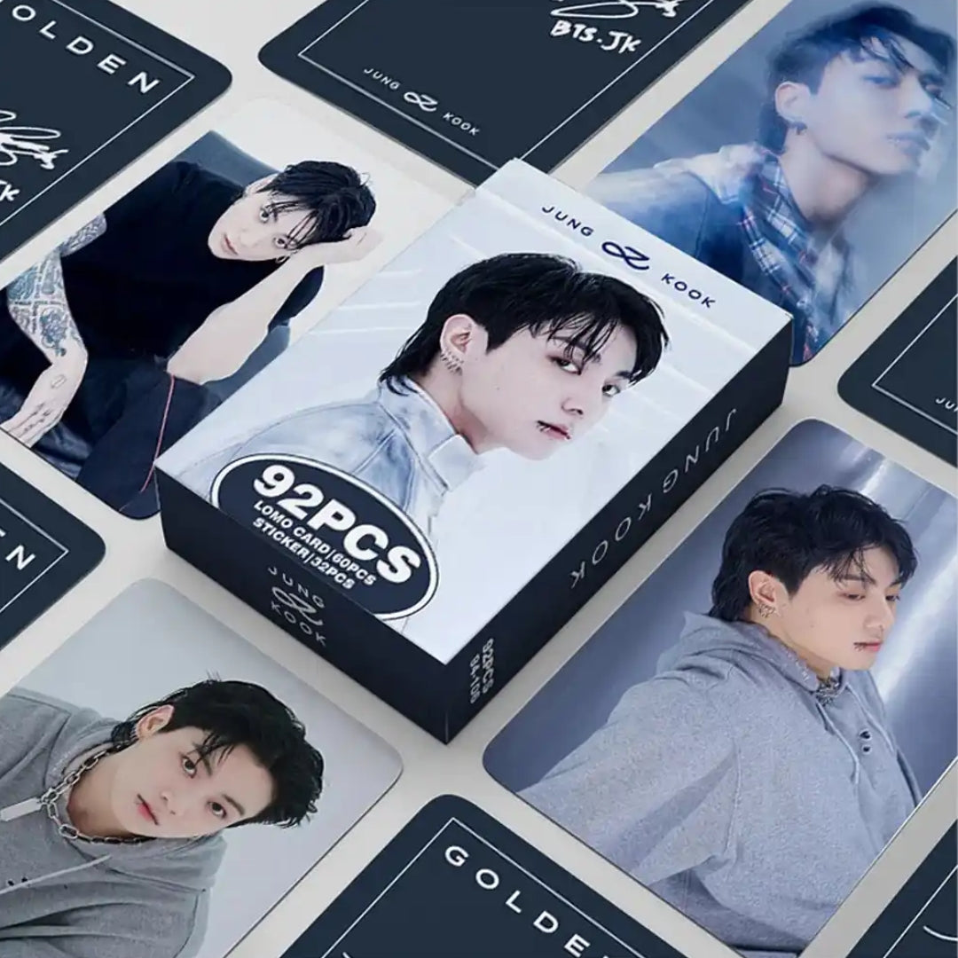 JUNG KOOK 'GOLDEN' Photocards (60 pcs) + Stickers (32 pcs)