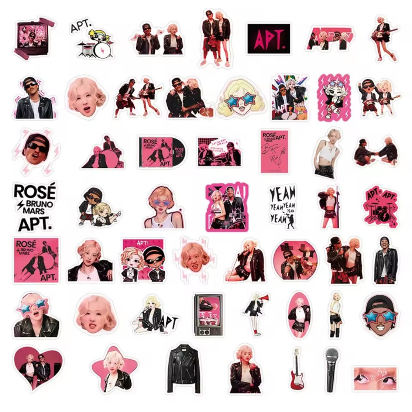 Rose – APT Ft. Bruno Mars Stickers (52 pcs)
