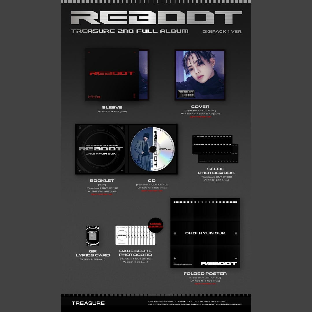 [Preorder] Treasure 2nd Full Album 'Reboot' (Digipack ver.) (Random)