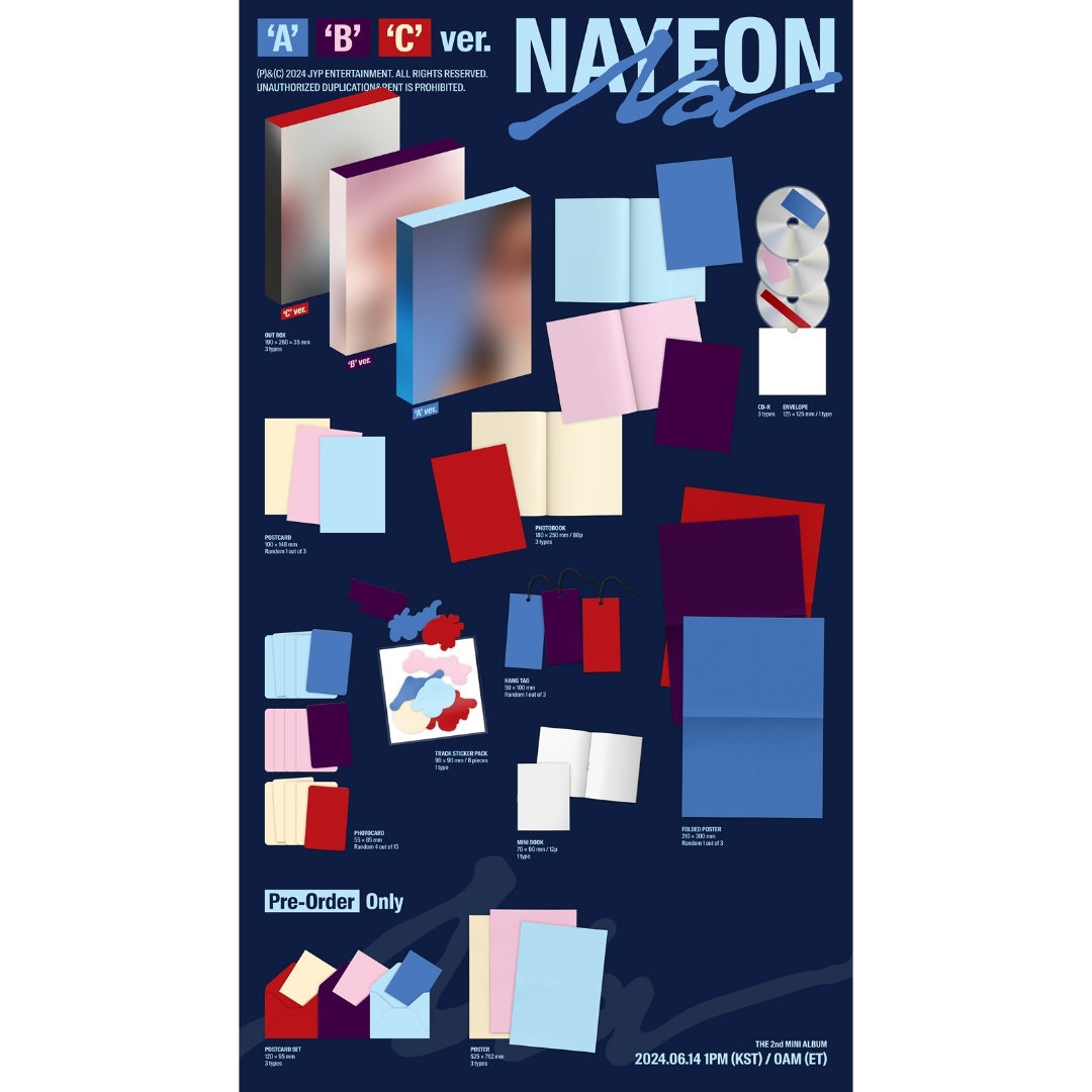 [Preorder] Nayeon The 2nd Mini Album 'NA' (Random) (JYP P.O.B)