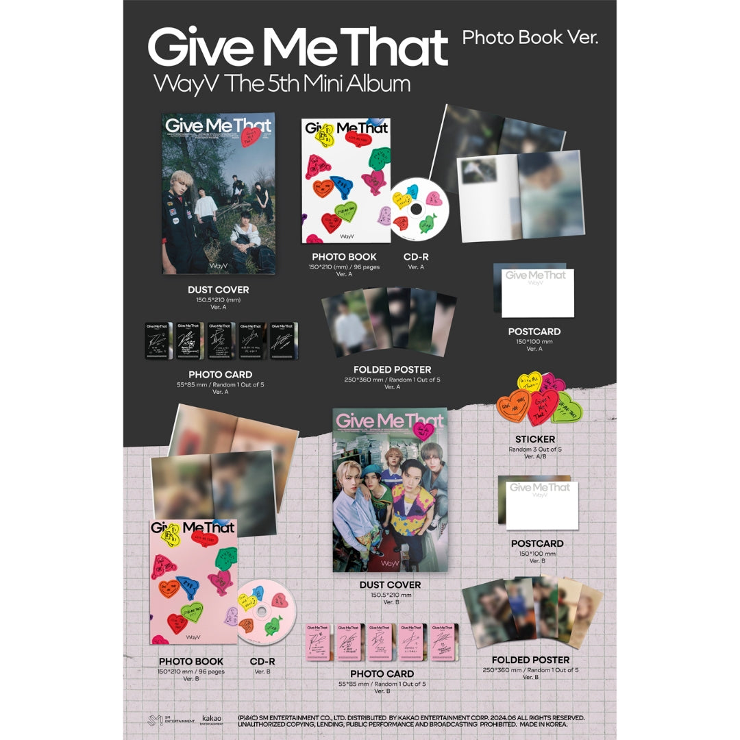 [Preorder] WayV The 5th Mini Album 'Give Me That' (Photobook ver) (Random) (with P.O.B)