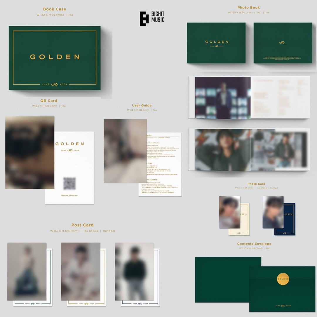 [Preorder] Jung Kook 1st Solo Album 'Golden' (Weverse Albums ver.)