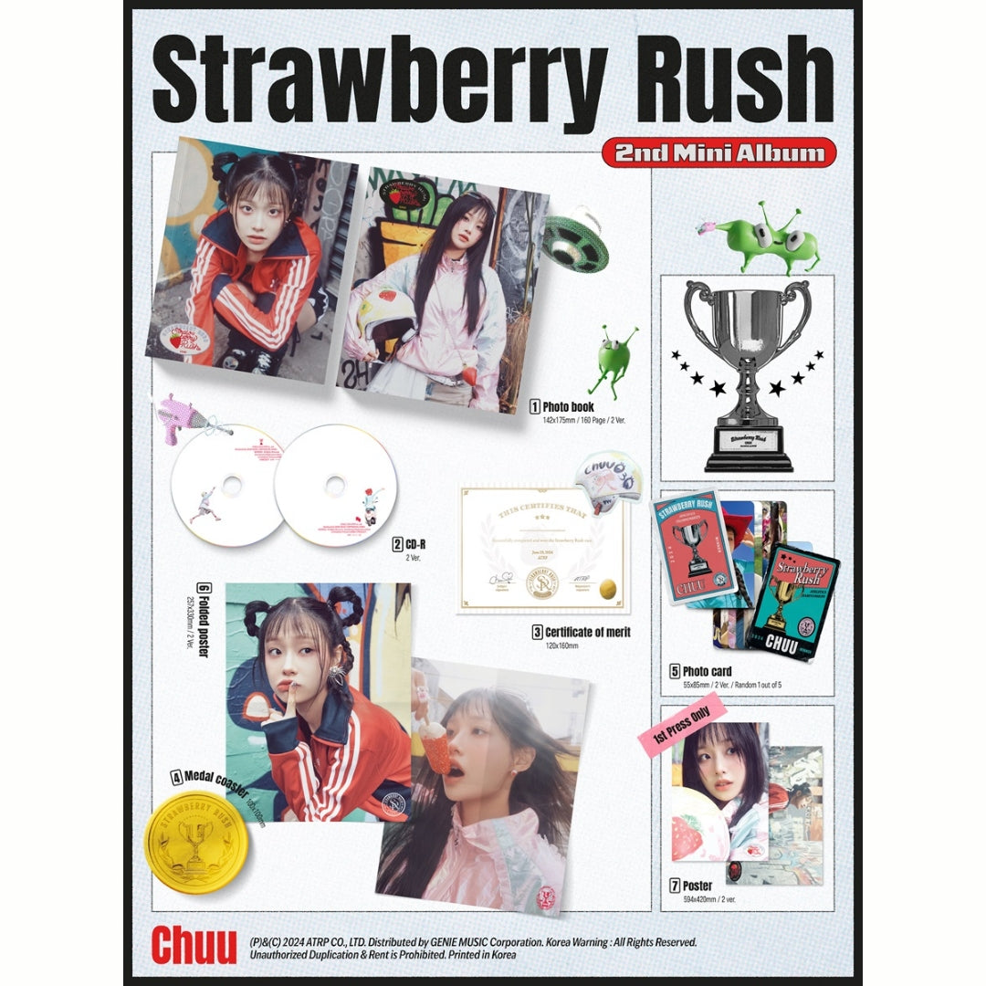 [Preorder] CHUU 2nd Mini Album 'Strawberry Rush' (Random) (with P.O.B)