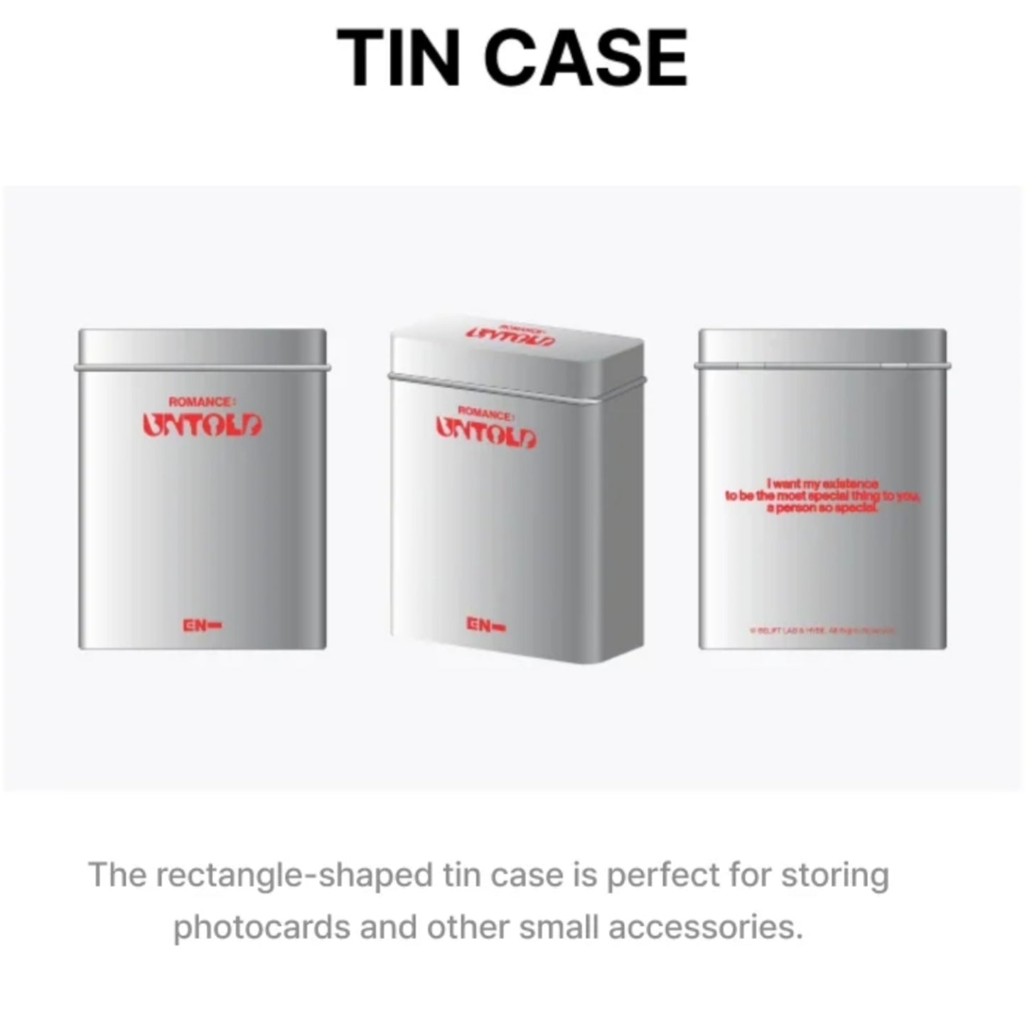 [Preorder] Enhypen 'Romance: Untold' - Official MD (Photo Card & Tin Case Set)