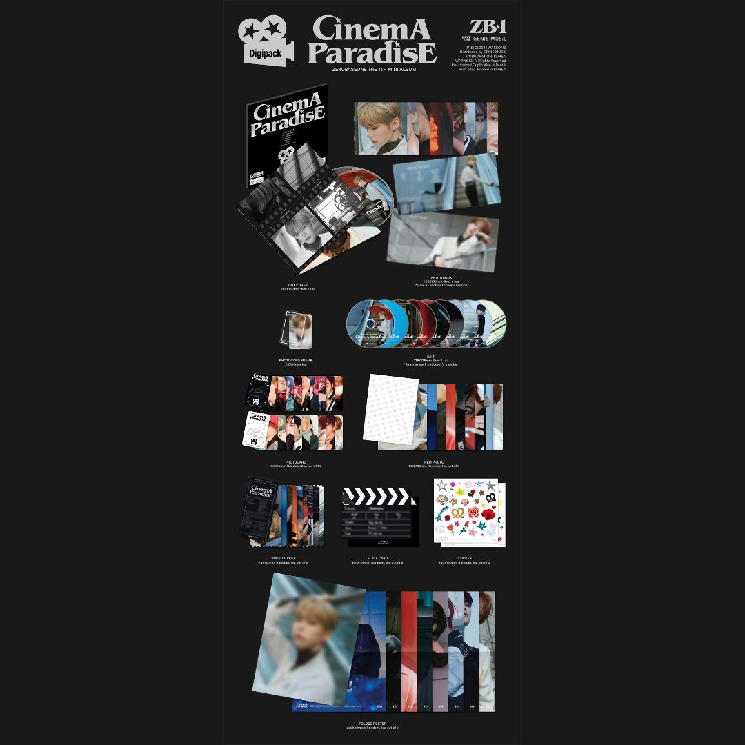 [Preorder] Zerobaseone 4th Mini Album 'CinemA ParadisE (Digipack ver) (Random)