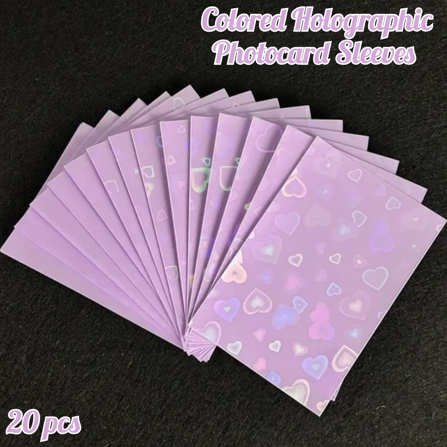 [On hand] Colored Holographic Photocard Sleeves (20 pcs)