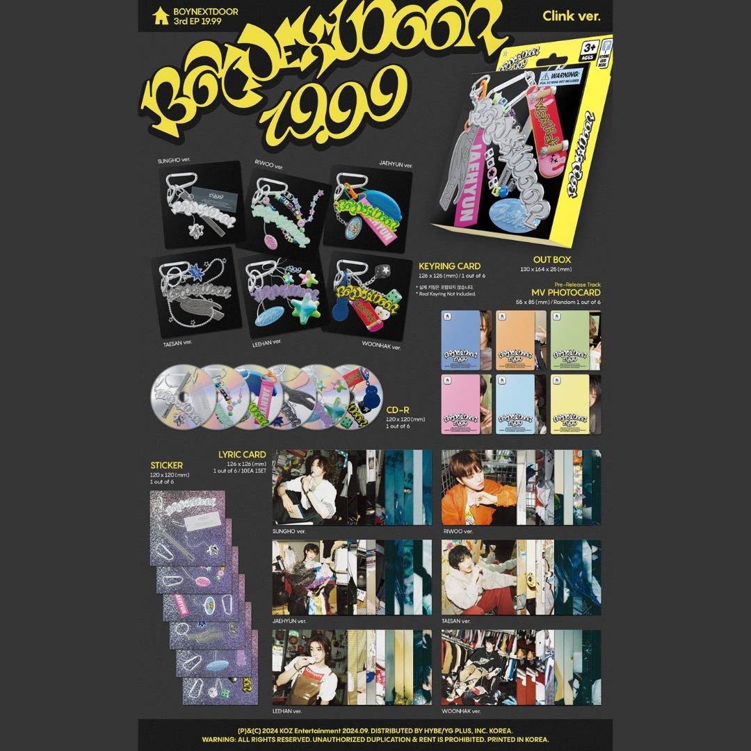 [Preorder] BOYNEXTDOOR 3RD EP '19.99' (Clink ver) (Random)