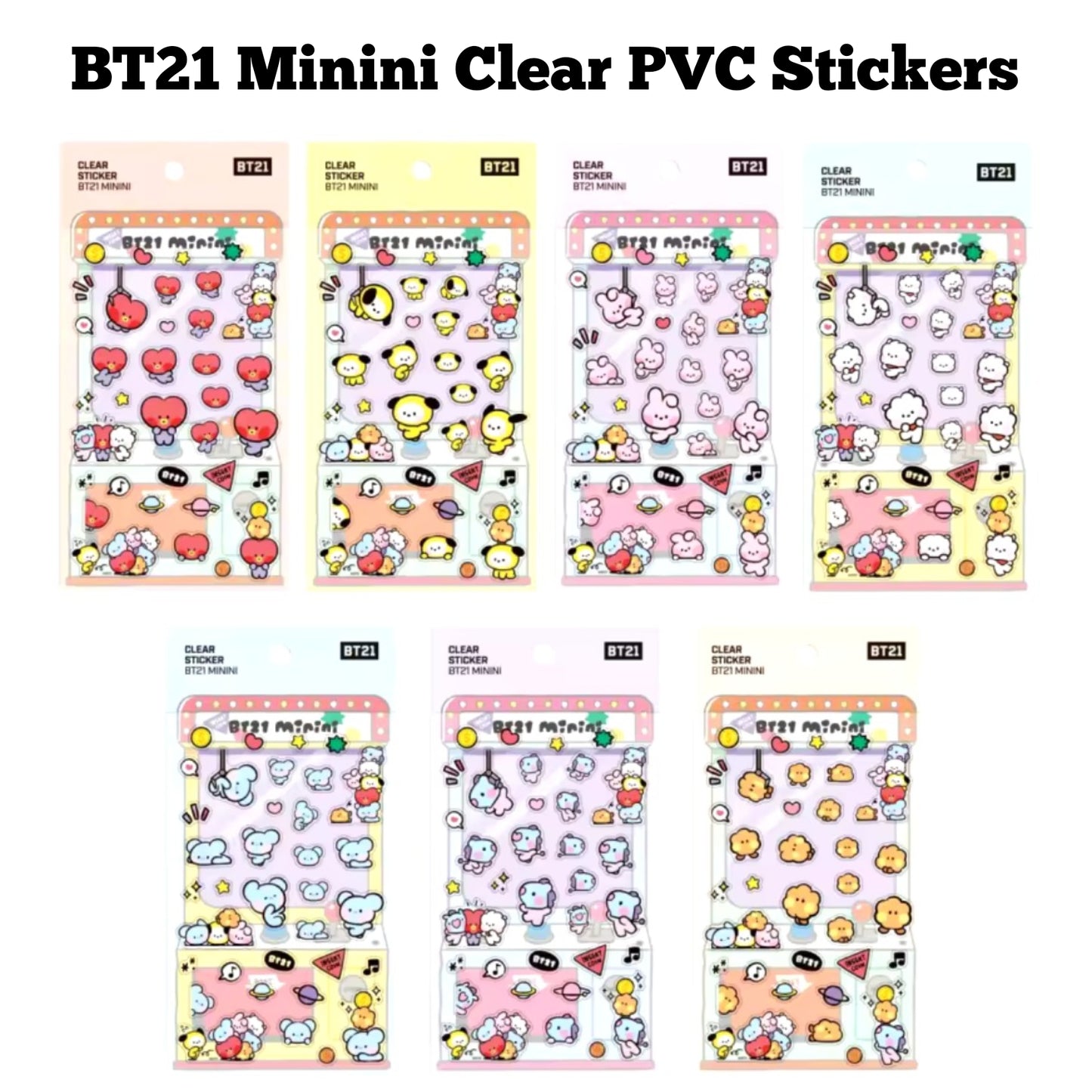 [Preorder] BT21 Minini Clear PVC Stickers