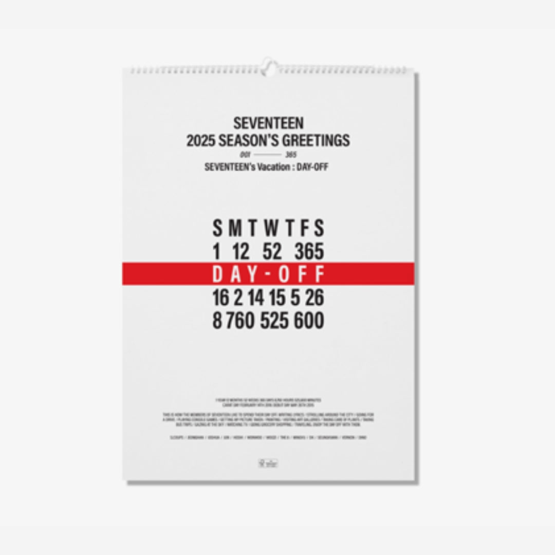 [Preorder] Seventeen - 2025 Wall Calendar