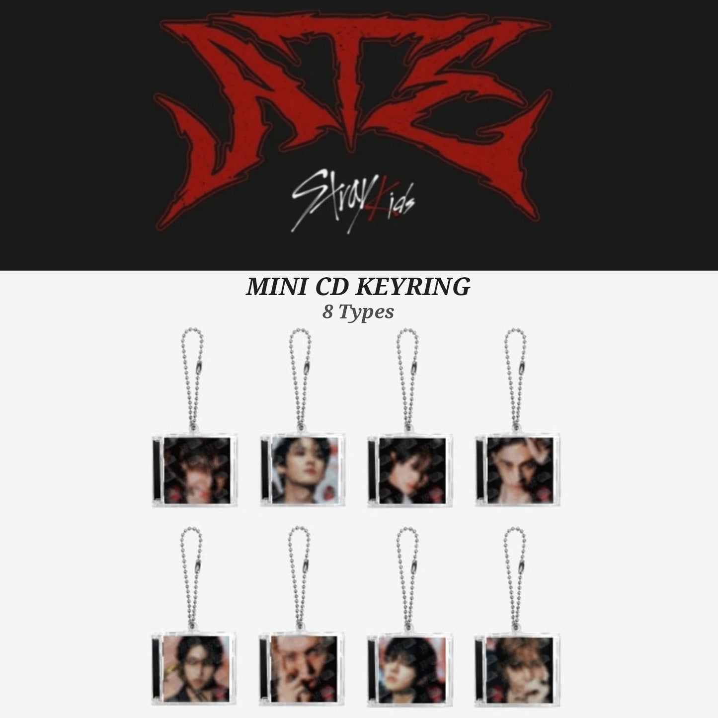 [Preorder] Stray Kids 'ATE' POP UP OFFICIAL MD - MINI CD KEYRING