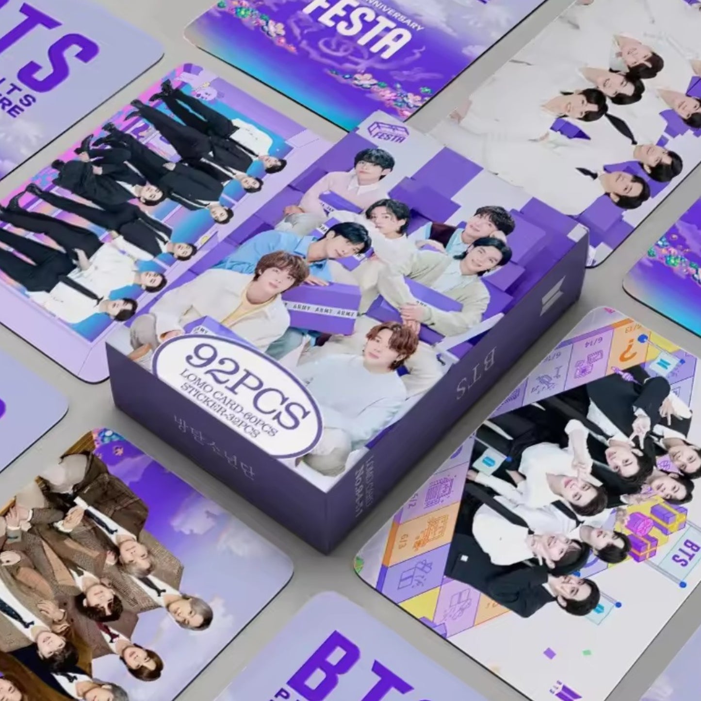 BTS '10th Anniversary FESTA' Photocards (60 pcs) + Stickers (30 pcs)