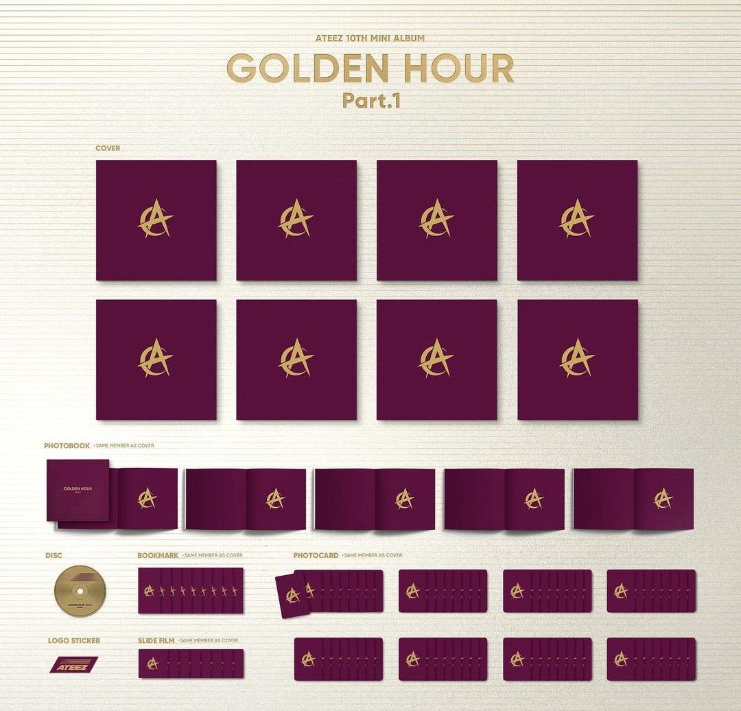 [Preorder] ATEEZ 10th Mini Album 'GOLDEN HOUR: PART 1' (Digipack) (Random)