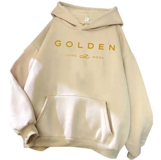 [On hand] Jung Kook 'Golden' Hoodie (Ivory)