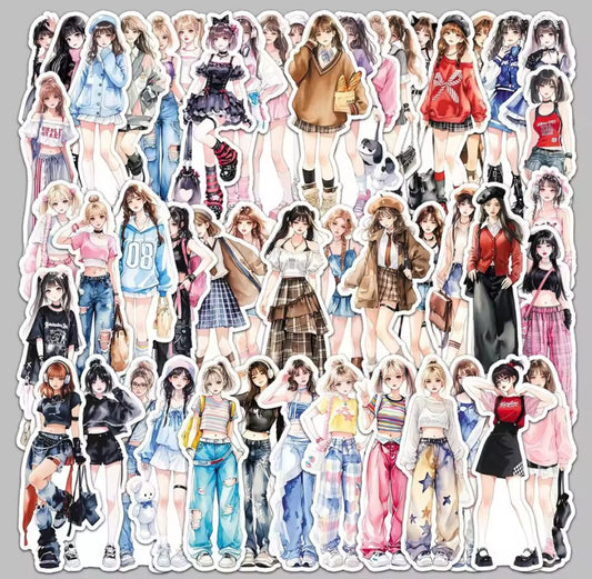 Fashion Girl Scrapbook Stickers (50 pcs)