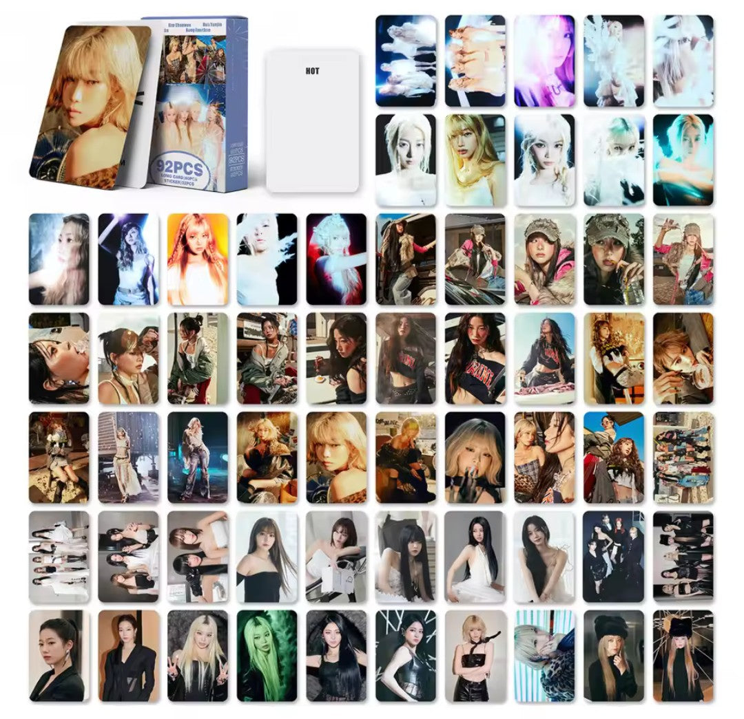 [Restock Soon] LE SSERAFIM 'HOT' Photocards + Stickers (92 pcs)