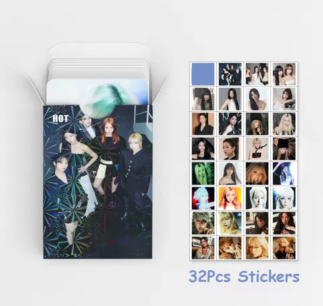 [Restock Soon] LE SSERAFIM 'HOT' Photocards + Stickers (92 pcs)